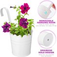 thumbnail image 4 of Maceta colgante Florero desgastado Maceta colgante Cubo de metal Maceta de pared con gancho Cubo de flores para colgar al aire libre Balcón Jardín Casa de campo Decoración Blanco Paquete de 4 Sailing  Electrónica, 4 of 6