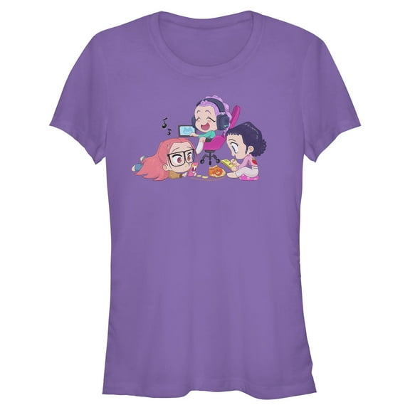 Juniors KPop Demon Hunters Chibi Girls Playing T Shirt