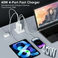thumbnail image 3 of 40W USB C Charger Block with 6FT USB C to C Cable, 4 USB C Port PD&QC Wall Charger Block Fast Charging Cube Compatible with iPhone 16 15 Galaxy S25 S24 Ultra, Watch, Tablet, 3 of 7