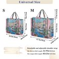 thumbnail image 2 of FORMRS Womens Corduroy Tote Bag Crossbody Shoulder Handbag with Pocket, Blue Plants Window, 2 of 7