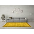 thumbnail image 3 of Ahgly Company Machine Washable Indoor Square Abstract Yellow Modern Area Rugs, 3' Square, 3 of 4