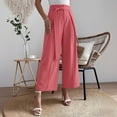 thumbnail image 5 of hoksml Women's High Waist Pleated Dress Pants Tie Design Casual Long Trousers with Pockets, 5 of 6
