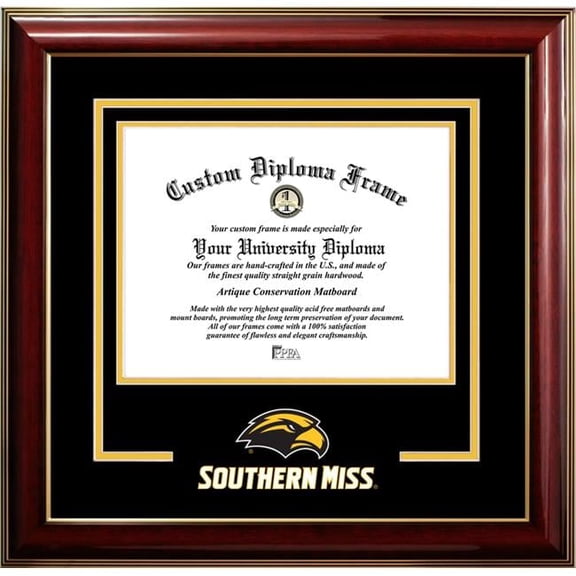Campus Images MS998CMGTSD-1185 8.5 x 11 in. University of Southern Mississippi Classic Spirit Logo Diploma Frame