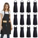 thumbnail image 1 of Delantal DUSKCOVE, babero liso negro, paquete de 12 con 2 bolsillos, unisex, 1 of 7
