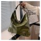 thumbnail image 2 of JM Bolso femenino europeo y americano con flecos y remaches, bolso locomotor de gran capacidad, cera de aceite, bolso cruzado de un hombro a la moda, verde para mujer ER, 2 of 5