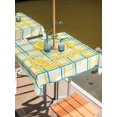 thumbnail image 2 of Outdoor Tablecloth with Umbrella Hole for Patio/Picnic/Party/Camping, Summer Lemon Watercolor Waterproof Table Cloth Square Cover Washable, Yellow Blue Line Checkered (54"x 54"), 2 of 8