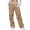Khaki, variant on Vedolay Trousers For Womens Women Summer Boho Casual Pants Beach Elastic Waist Leggings with Pockets,Hot Pink L