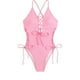 thumbnail image 5 of MKLEKYY Trajes De Baños Women Sexy Lace Up 1 Piece Swimsuit Deep V Neck Bathing Suits, 5 of 6