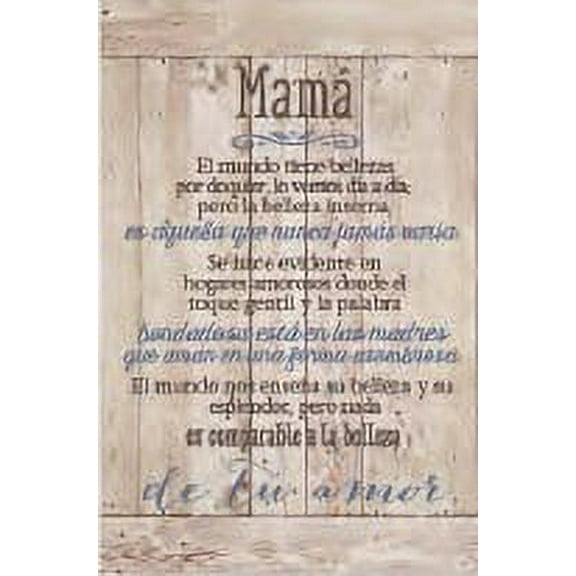 DEXSA Mamá El Mundo - Mom - Inspirational Saying in Spanish 6x9 Wood Plaque with Easel and Wall Hanger