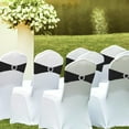 thumbnail image 6 of 100PCS Spandex Stretch Black Chair Sashes Bows Universal Elastic Chair Cover Bands Ties with Buckle Slider for Wedding Party Birthday Reception Event Banquet Decoration(Black), 6 of 15
