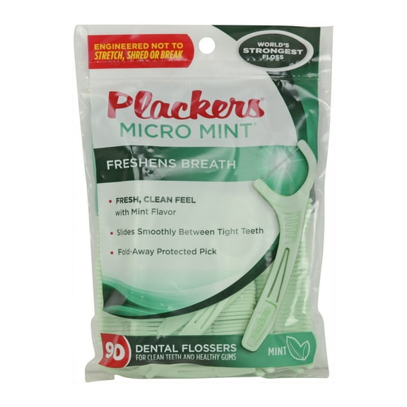 Plackers Micro Mint Freshens Breath 90ct Dental Floss Picks