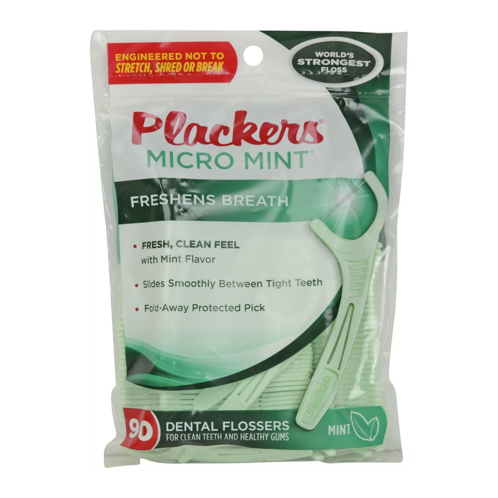 Plackers Micro Mint Freshens Breath 90ct Dental Floss Picks Walmart