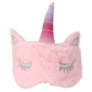 Kitandove Soft Sleeping Blindfold in Pink Imitate Rabbit Hair for Women 7.9x3.1x0.4 Inch 1Pcs