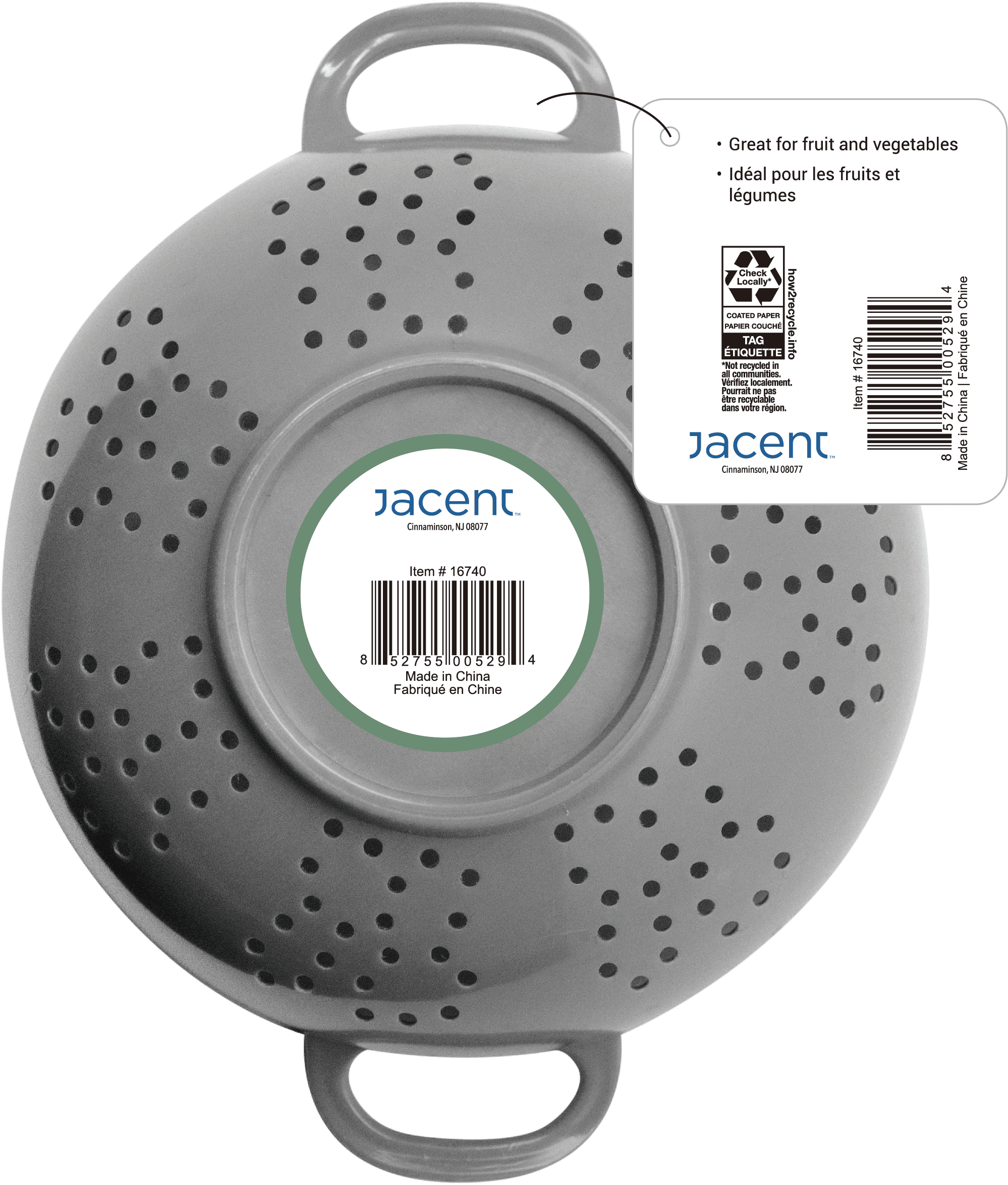 Jacent Mini Colander, Great for Fruit and Vegetables, Small Size