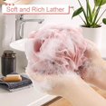 thumbnail image 4 of Loofah Sponge Pack of 4, Deep Cleansing Body Scrubber for Shower, Exfoliating Bath Sponge with Handle for Women and Men (001, 50g), 4 of 4