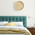 thumbnail image 6 of Contemporary Modern Urban Designer Bedroom Queen Size Platform Bed Frame, Velvet Fabric, Aqua Blue, 6 of 6