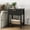 Black, variant on Aufeile Fluted Side Table with Charging Station, Modern End Table with Drawer & Open Shelf, 2 AC Outlets + USB & Type-C, Wood Accent Table for Living Room or Bedroom, Walnut