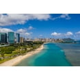 thumbnail image 2 of Peebles, Douglas 32x23 Black Ornate Wood Framed with Double Matting Museum Art Print Titled - Ala Moana Beach Park-Honolulu-Oahu-Hawaii, 2 of 4