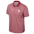 thumbnail image 2 of Men's Colosseum Crimson Oklahoma Sooners Striped Polo, 2 of 3