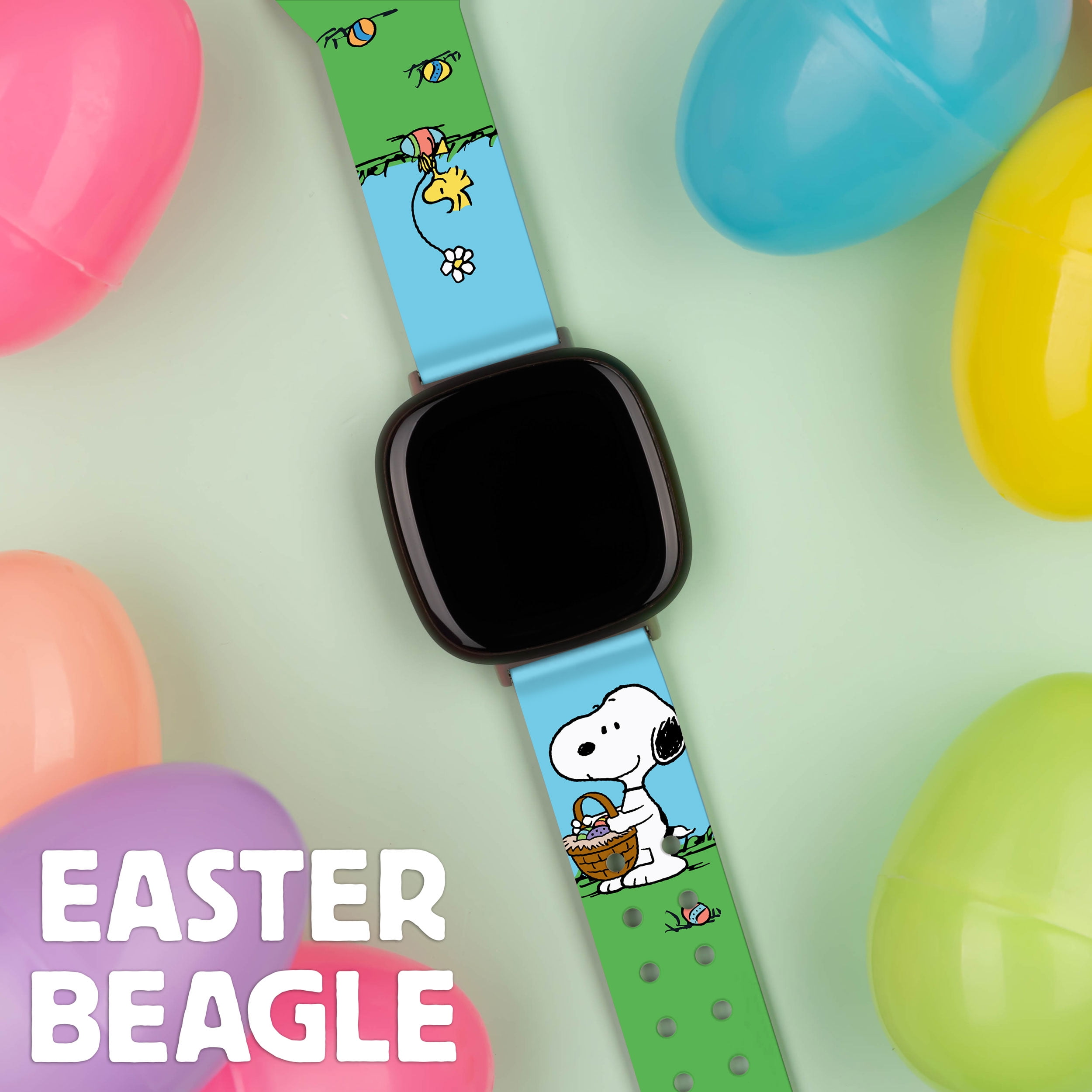 Peanuts Easter HD Unisex Watch Band Compatible with FitBit Versa 3 & Sense (20mm Long Eggcited) by Affinity Bands