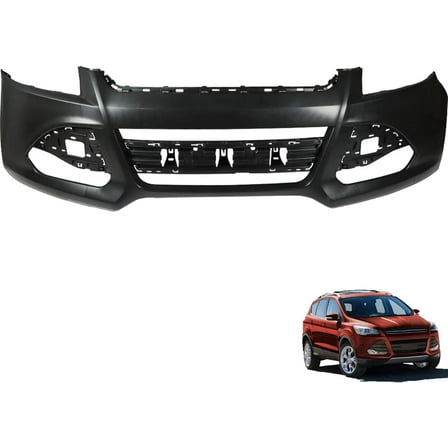 SHZAITOR Front Bumper Cover Plastic Black Replacement for 2013-2016 Escape
