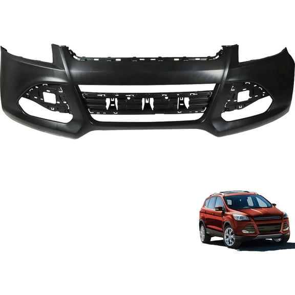 SHZAITOR Front Bumper Cover Plastic Black Replacement for 2013-2016 Escape