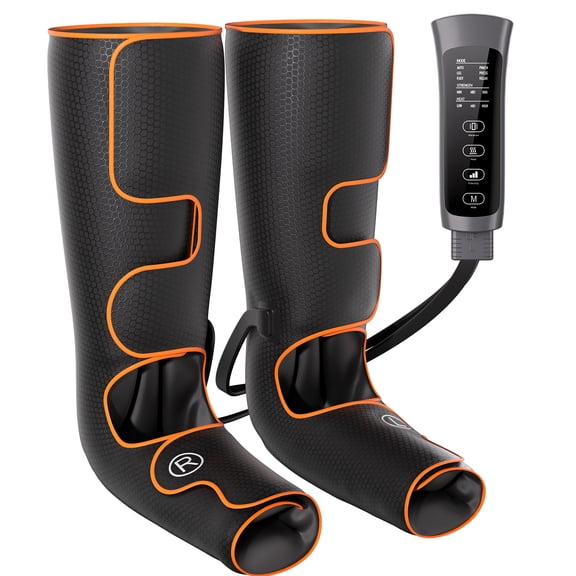 Leg Massager for Circulation, Foot Massager, Leg Compression Massager with Heat, 6 Modes, 3 Intensities, 3 Heat Levels, 3 Vibration Modes, 20-Minute Auto Shut-Off, Gift for Mom Dad