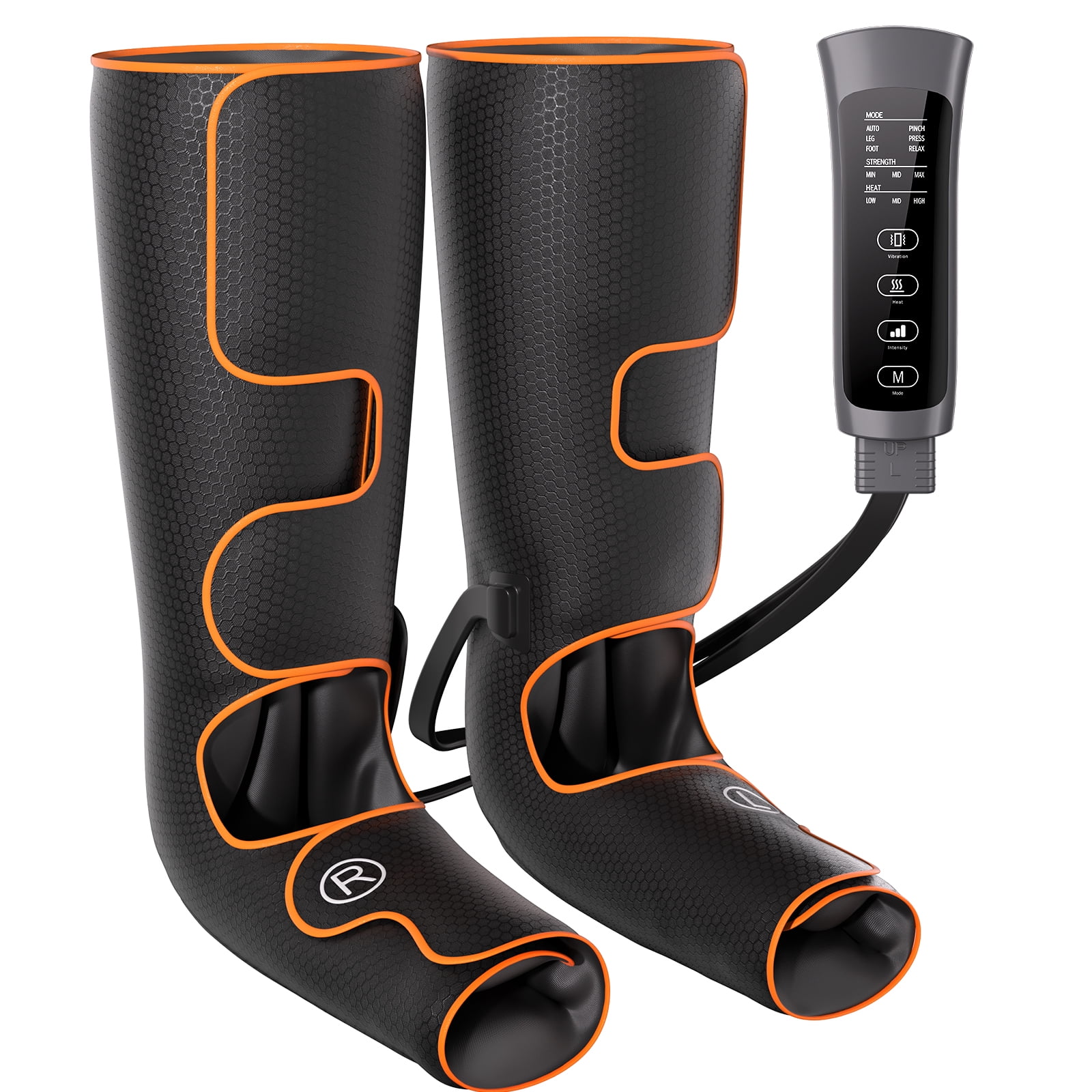 Leg Massager for Circulation, Foot Massager, Leg Compression Massager with Heat, 6 Modes, 3 Intensities, 3 Heat Levels, 3 Vibration Modes, 20-Minute Auto Shut-Off, Gift for Mom Dad