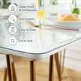 thumbnail image 2 of GCIVETCAT Custom 96 x 42 Inch Clear Table Cover Protector, 1.5mm Thick Table Protector for Dining Room Table, Clear Plastic Tablecloth Protector, Clear Table Cloth Pad for Kitchen Wood Grain 8ft, 2 of 8