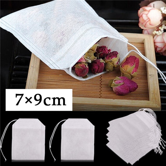 Boovnll Home Storage, 100 Pcs Empty Teabags String Heat Filter Paper Herb Loose Tea Bag, Storage, Storage and Organization, Organization and Storage
