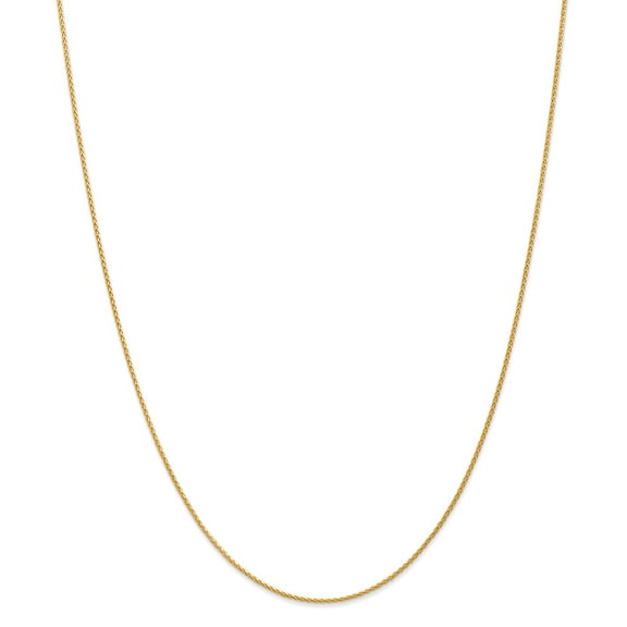 14K Yellow Gold necklace Spiga (Wheat) chain Pendant 14 in 1.2 mm