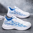 thumbnail image 4 of Men's White Red Gradient Mesh Lightweight Lace Up Casual Running Sneakers, Breathable Non-Slip Wide Toe Gym Outdoor Walking Trainers, 4 of 8