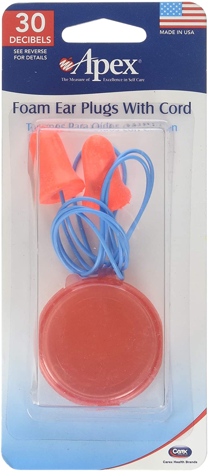 Apex Foam Ear Plugs with Cord 1 Pair
