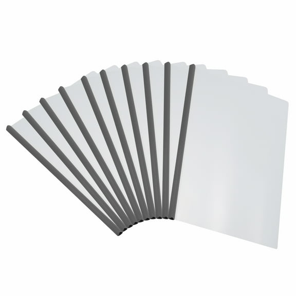 Uxcell Clear Report Covers with Sliding Bar, 10mm 75 Sheets Capacity, Black, 10 pack