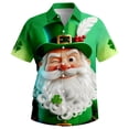 thumbnail image 2 of Men's Shirt Casual Short Sleeve Printed Button Down Summer Floral Beach Dress St. Patrick's Day Shirts for Men,Irish Printed Green Button Down Short Sleeves Shirts (Green,2XL), 2 of 3