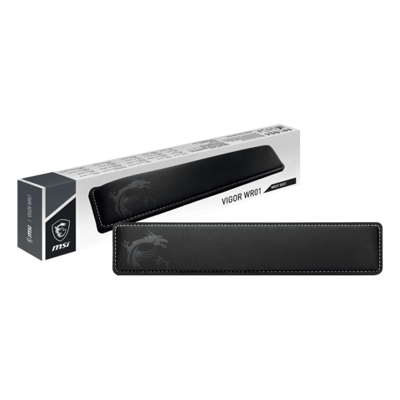 MSI Vigor WR01 Repose-Poignet, Coussin Rafraîchissant Infusé de Gel, Revêtement Antibactérien