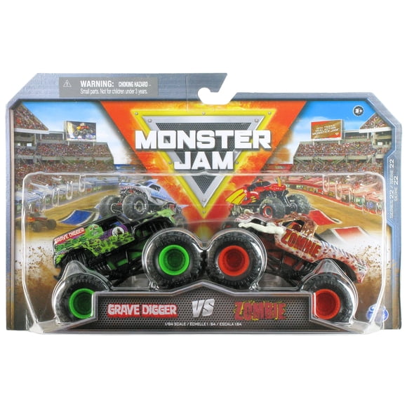 Set de 2 Camiones Monster Jam: Grave Digger vs Zombie