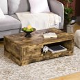 thumbnail image 2 of Table basse HOMCOM, Table centrale de style vintage avec armoire, étagère ouverte, 2 of 10