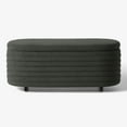 thumbnail image 7 of WestinTrends 42" Wide Mid-Century Modern Upholstered Teddy Sherpa Tufted Oval Storage Ottoman Bench, Charcoal Gray, 7 of 7