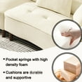 thumbnail image 3 of 103 Inch With Pillows. Comfy 24-inch Seat. High Cushions. Breathable Material. Strong Wood Frame. 3, Beige. Modern Style. Easy To Put Together. 600-pound Capacity 103" For Living Room & Bedroom., 3 of 6