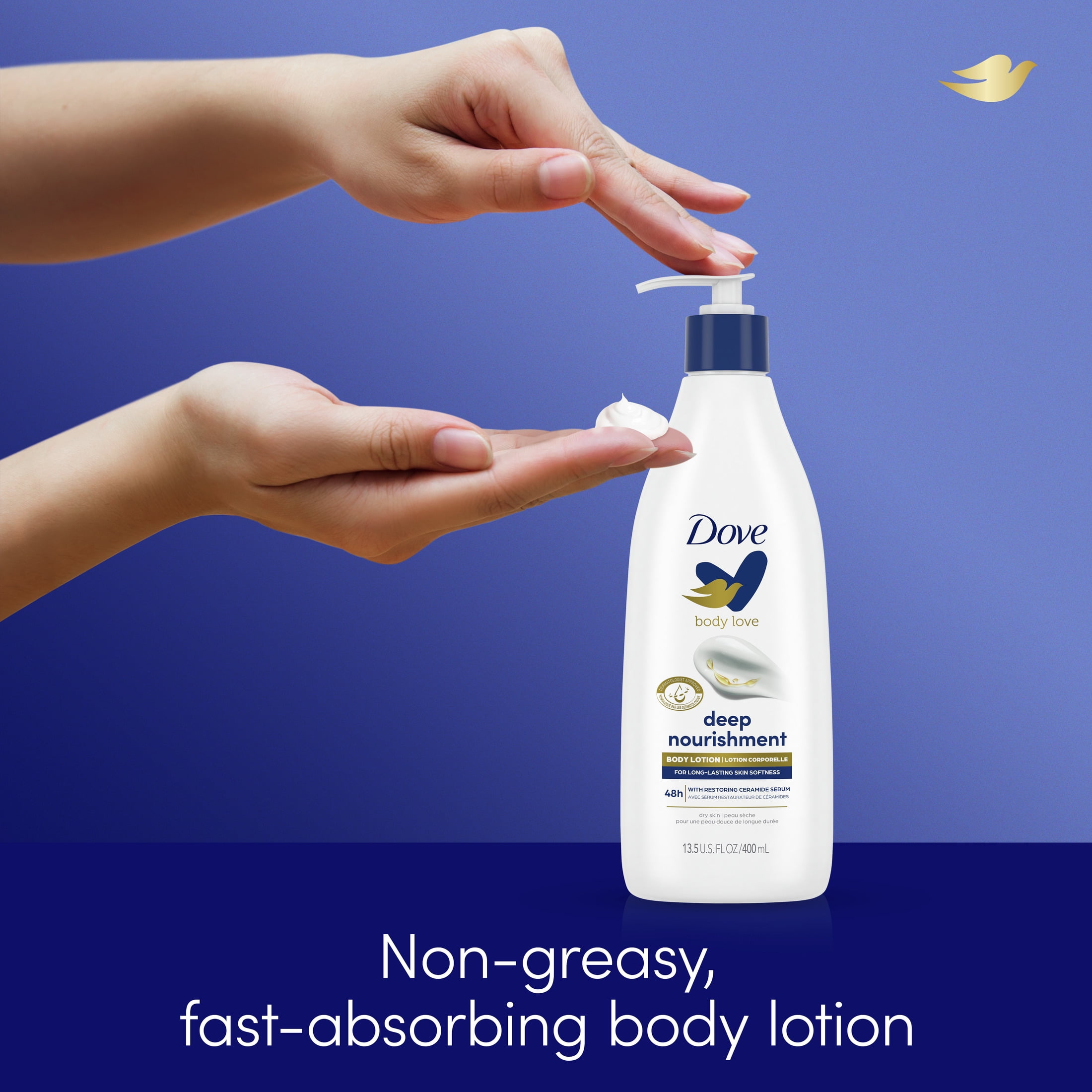 Dove Body Love Intense Care Non Greasy Body Lotion Cream Oil, 13.5 fl oz