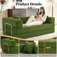 thumbnail image 4 of Hcore 79"Folding Floor Couch,4-in-1 Compressed Convertable Sleeper Sofa,Memory Foam Couch with Pillow Back Support Armrest 1200 lbs Load Weight Green, 4 of 7