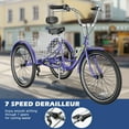 thumbnail image 3 of FICISOG Adult Tricycles for Men, 26 Inch 7 Speed 3 Wheel Bike for Adult w/Large Basket, Double-Wall Wheel Rims, Cruiser Trike for Seniors Shopping Picnic, 3 of 9