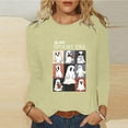 thumbnail image 2 of LYEAA Halloween Cute Graphic Tees for Women Long Sleeve Plus Size Crew Neck Regular Straight Cuff Casual Wear Ghost Holiday Clothes Khaki 2XL, 2 of 4