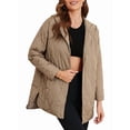 thumbnail image 2 of Women Long Diamond Quilted Hooded Jacket,Fashion Winter Coat Oversized Baggy, Warm Long Sleeve Jackets Khaki XL, 2 of 9