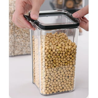 1.8L 2.5L Plastic Kitchen Canister with Airtight Lid Large Storage Container  Clear Jar with Scales for Flour Coffee Beans