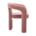 thumbnail image 6 of Modern Velvet Dining Chairs Set of 2, Upholstered Barrel Side Chairs Kitchen Armchair Accent Dining Chair, Comfy Vanity Chairs with Open-Back and 3 Legs, for Living Room/Dining Room/Bedroom, Pink, 6 of 9