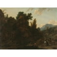 thumbnail image 2 of Nicolaes Pietersz. Berchem 14x11 Black Ornate Wood Framed Double Matted Museum Art Print Titled: Rush Gatherers (1657), 2 of 5