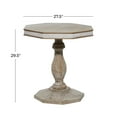 thumbnail image 4 of DecMode 28" x 30" Brown Wood Handmade Intricately Carved Scroll Accent Table, 1-Piece, 4 of 13