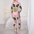 thumbnail image 6 of Wukai Panda Avocado Print Women's Pajama Set - Soft Long Sleeve Sleepwear for Comfort and Style-Large, 6 of 9